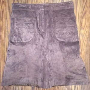 Lilly Pulitzer Brown Suede Knee Length Skirt